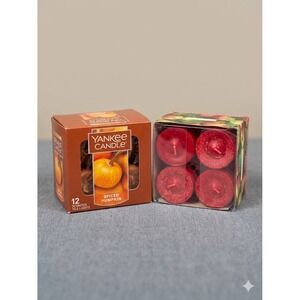 Yankee Candle‎ Tea Lights Lot Spiced Pumpkin Macintosh Apple 20 Count Retired